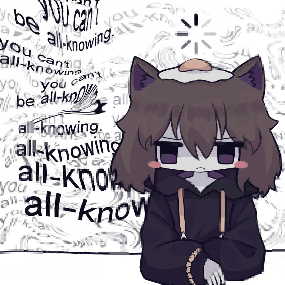 Soup sits up, looking frustrated, struggling to comprehend what Spinach said. A loading bar appears above his head. The words You can't be all-knowing repeat in the background, becoming more warped with each repitition.
